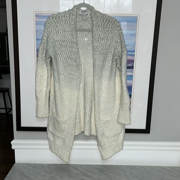 Ci Sono - Women's Cream and Gray Sweater-open pocket cardigan nwot - Picture 5 of 7